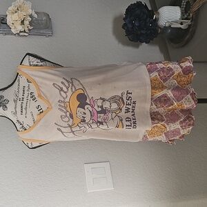 Disney Mickey Mouse White and Yellow Tank Top